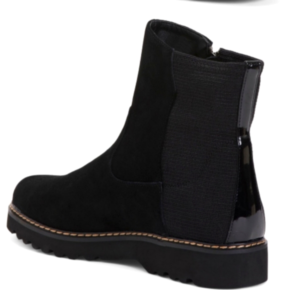 Donald Pliner Suede Comfort Lug Side Zip Booties - Picture 2 of 8